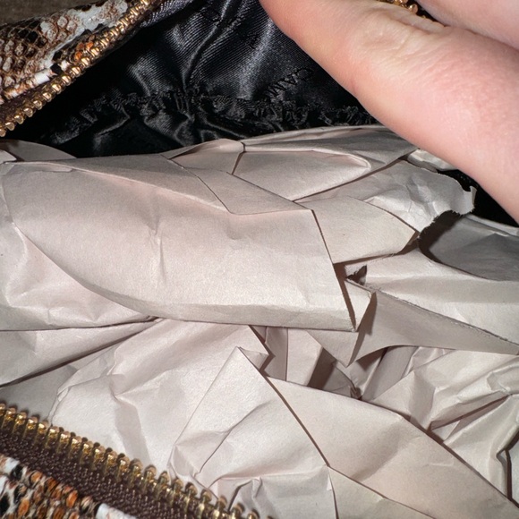 Vince Camuto Brown Snake Print Cosmetic Bag - Picture 3 of 3